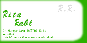 rita rabl business card